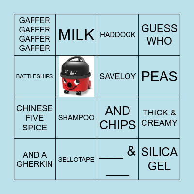 Horne Section Supermarket Bingo Card