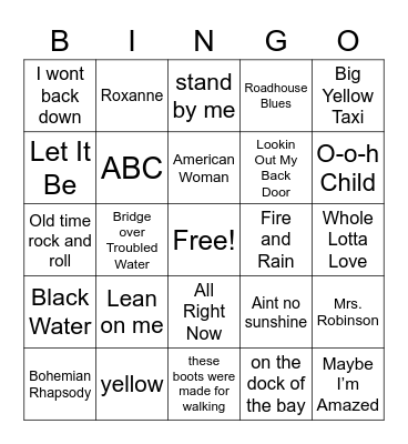1970 Bingo Card