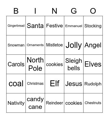 Christmas bingo Card