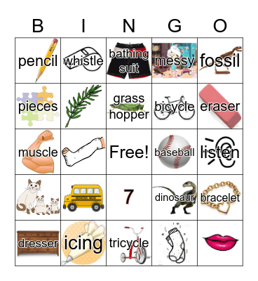 S Words Bingo Card