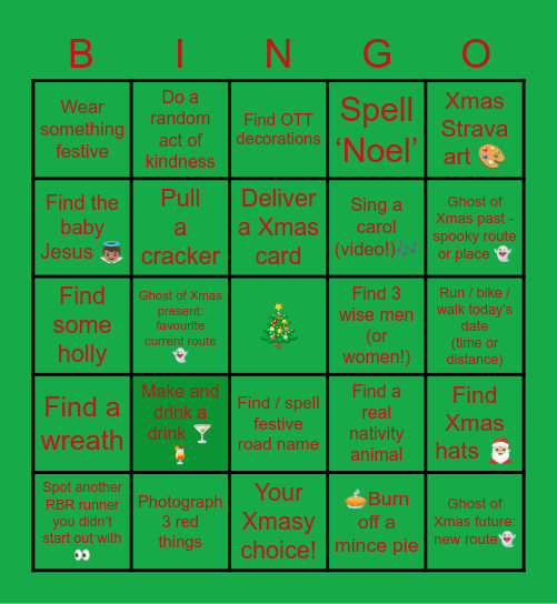 RBR Advent Bingo! Bingo Card
