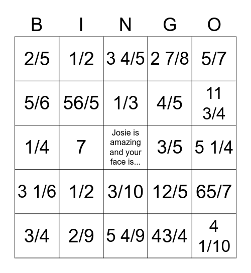 Your face... Bingo Card