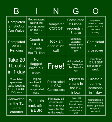 December TL Bingo Card