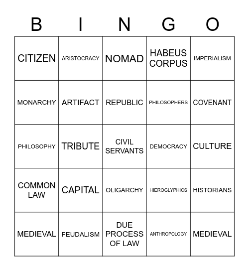 BINGO Card