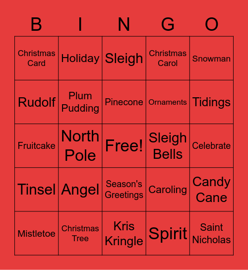 The Holiday Season Bingo Card