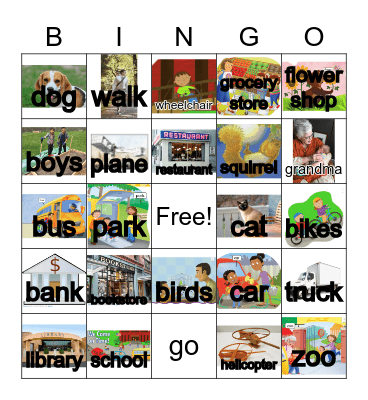 GK U3 W3: PLACES WE GO Bingo Card