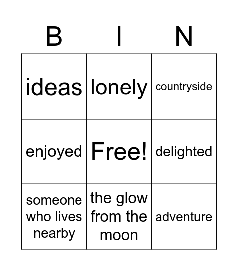 Unit 3.1 and 3.2 Vocab Wonders 2017 Bingo Card