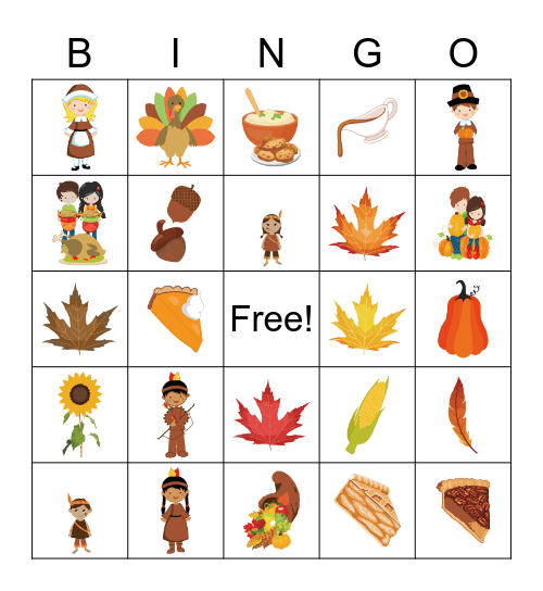 Thanksgiving Bingo Card