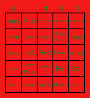 Christmas Bingo Card
