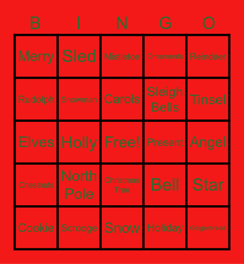 Christmas Bingo Card
