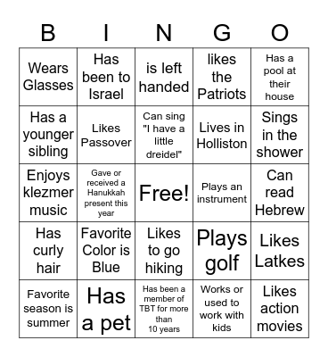 TBT Bingo Card