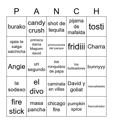 panchas fest Bingo Card