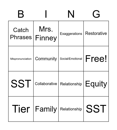 Restorative Circles Bingo Card