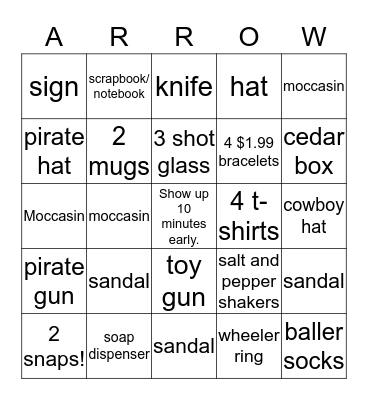 July Bingo Card
