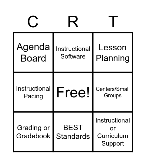 CRT Bingo Card