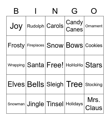 Jingle Bell Bingo Card