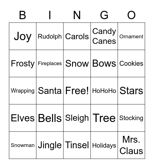 Jingle Bell Bingo Card