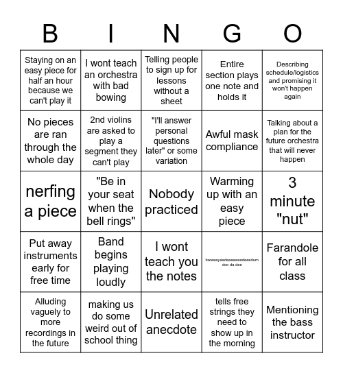 Oakwristthe Bingo Card