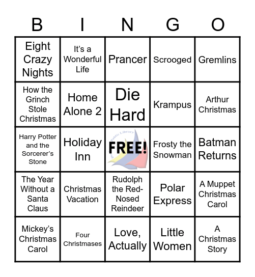 Holiday Movies Bingo Card