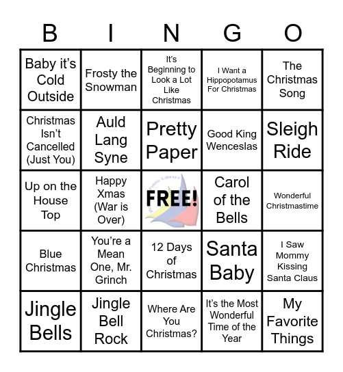 Holiday Songs Bingo Card