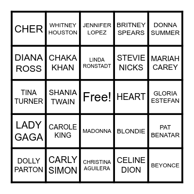 DIVAS Bingo Card
