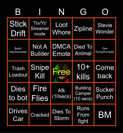 Charge Cannons Bingo Card