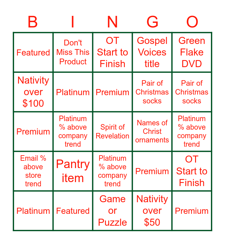 Bookstore Bingo Card