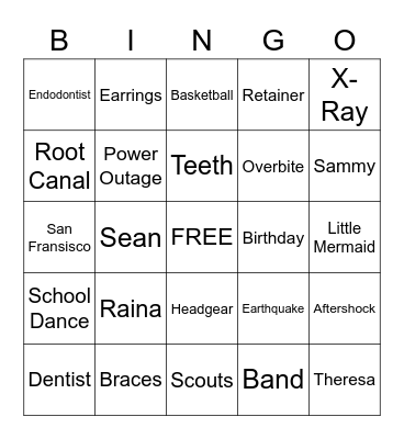 Smile Bingo Card
