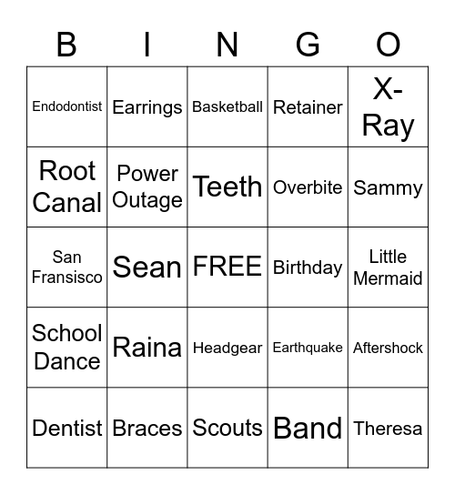 Smile Bingo Card