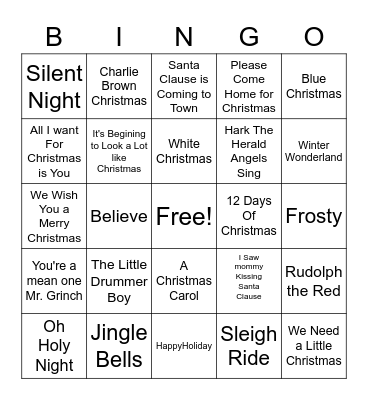 CHRISTMAS  2021 Bingo Card