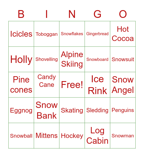Winter Wonderland! Bingo Card