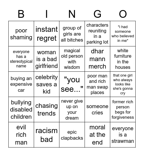 dhar mann Bingo Card