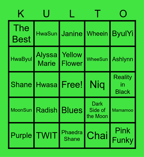 KULTO Bingo Card