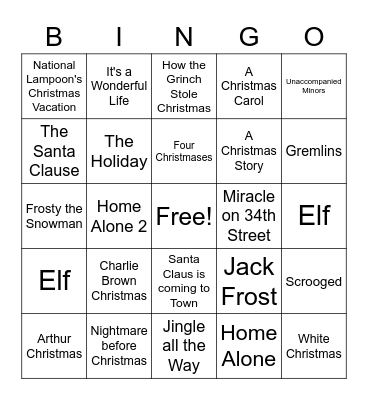 Christmas Bingo Card