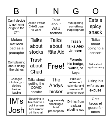 Andy Bingo Card