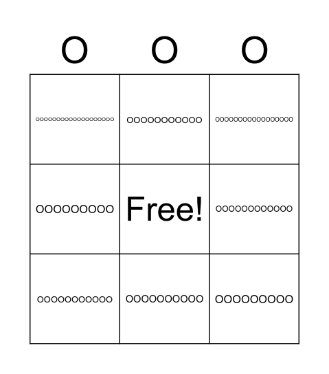 O Bingo Card