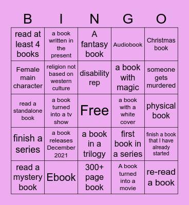 December book bingo 2021 Bingo Card
