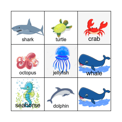 Ocean Bingo Card