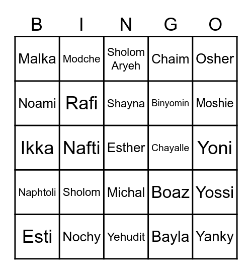Chanuka Family Bingo! Bingo Card