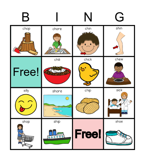 CH AND SH BINGO Card