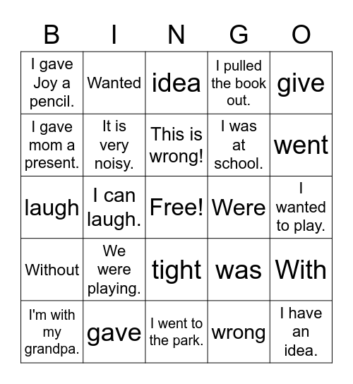 Leo's Bingo Game Bingo Card