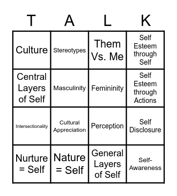 Think & Talk Bingo Card