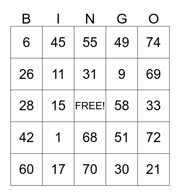Jenkins Reunion Bingo Card