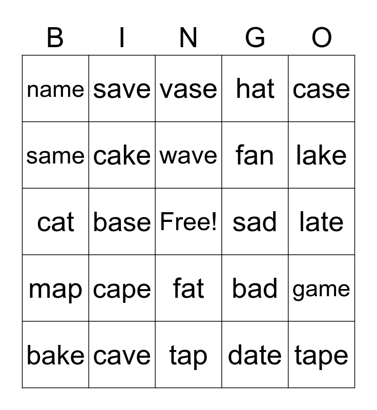 Unit 1 - 2 Bingo Card