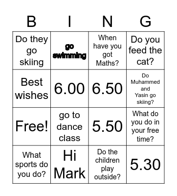 Pro 1/ unit 4 Bingo Card