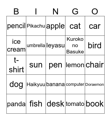 BINGO Card