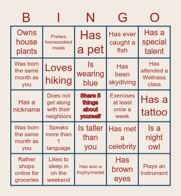 Find someone who... Bingo Card