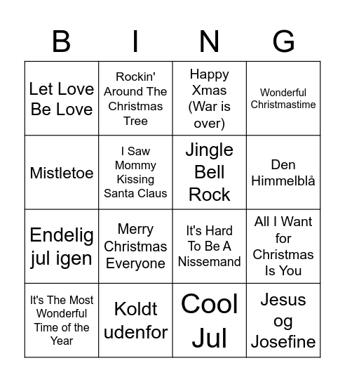 Julebingo på S3 Bingo Card