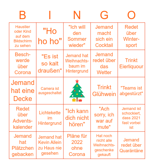 JAHRESABSCHLUSSMEETING Bingo Card