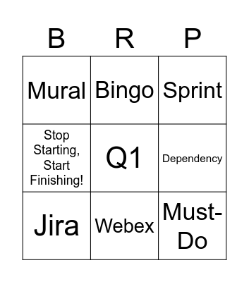 BRP Bingo Card